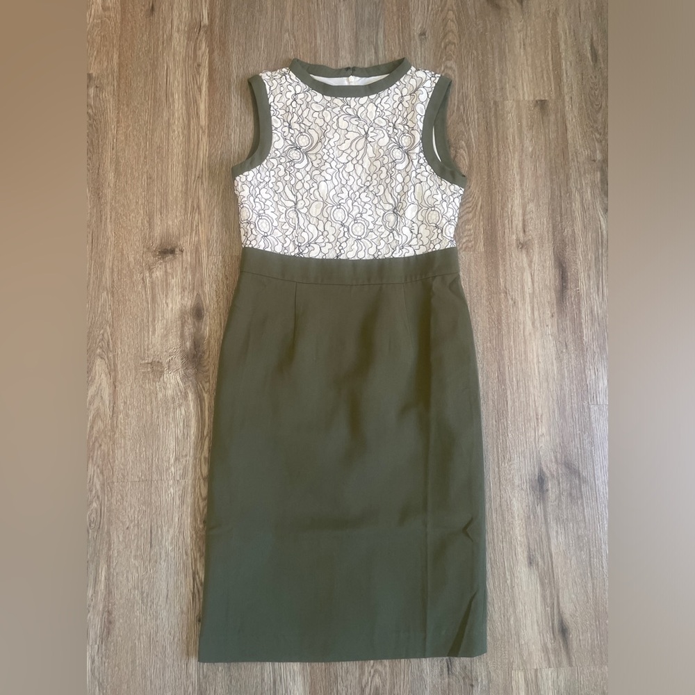 Vintage classical Sleeveless Lace Top Green Dress